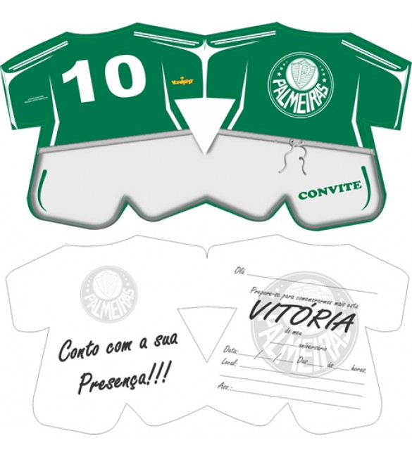 Convite Aniversario Palmeiras c/ 8 unid